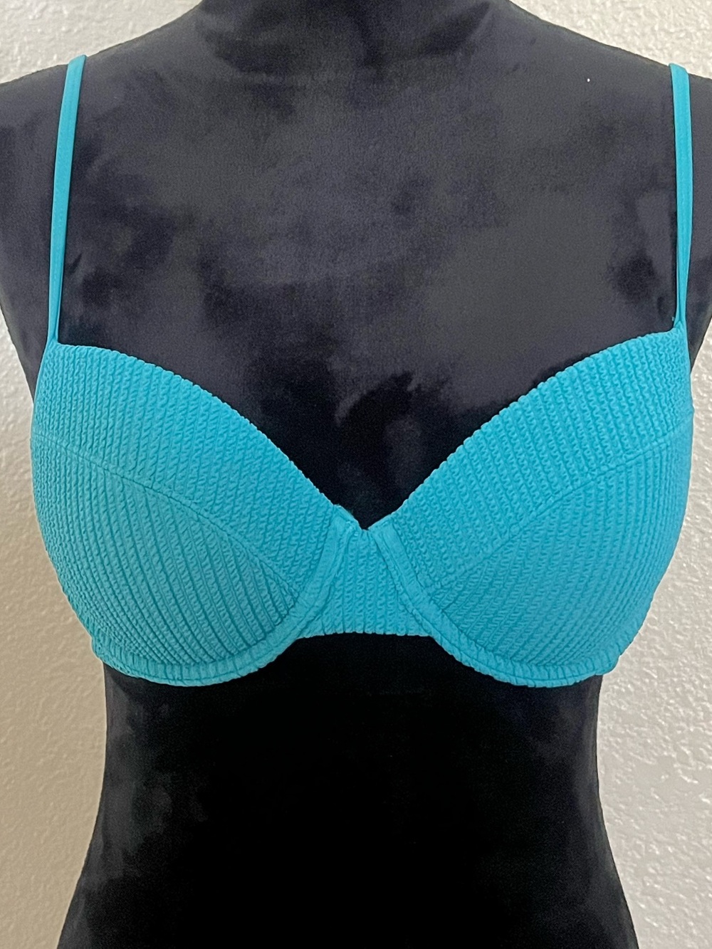 PINK Victoria's Secret Turquoise Ribbed Underwire Bikini Top